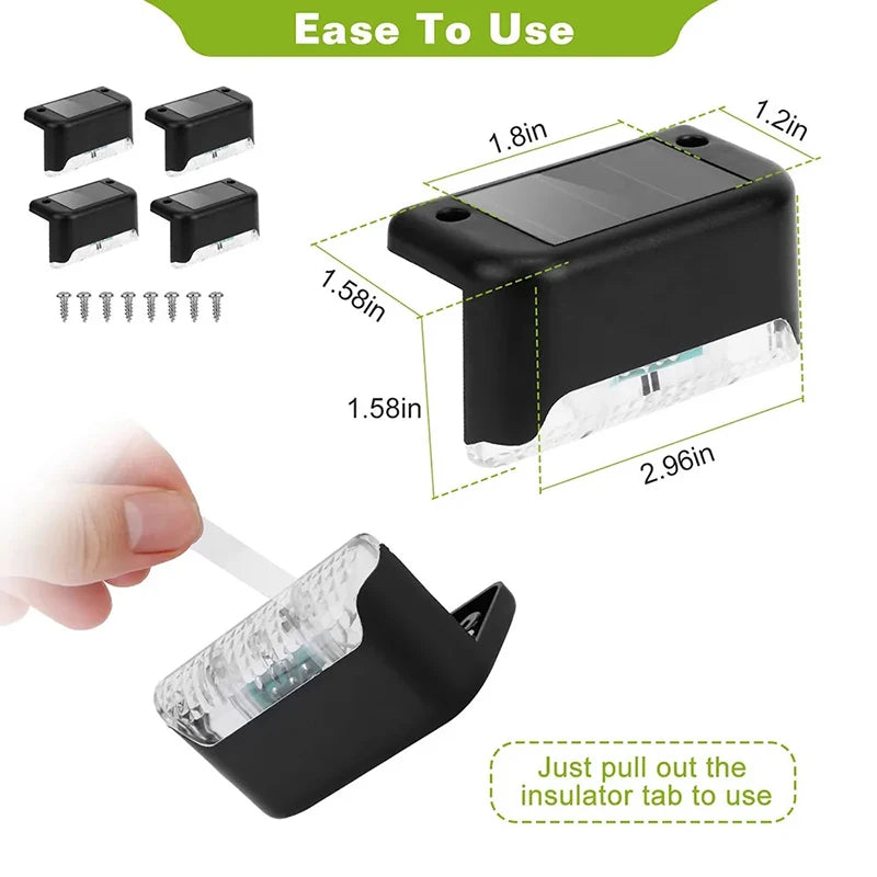 Mini Solar LED Deck Lights Garden Step Sun Power Waterproof Lamp Outdoor Balcony Fence Stairs Decoration Small Night Light Oasis Select