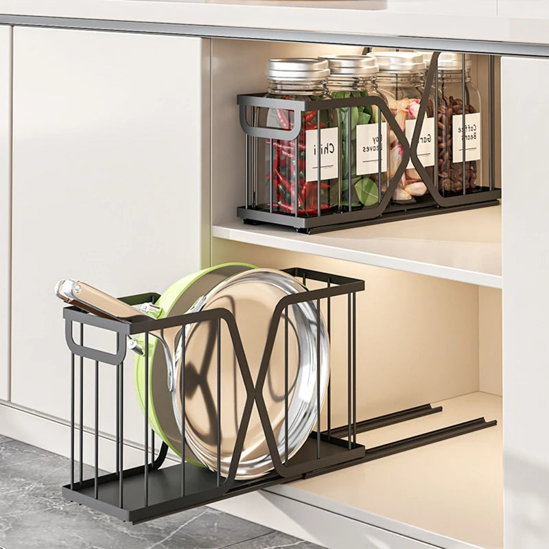 Kitchen pot storage basket pull-out rack narrow slot sundries spice rack storage sink cabinet pull basket Oasis Select