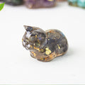 Crystal Chip Epoxy Lying Cat Figurine | Desk Decor & Gift