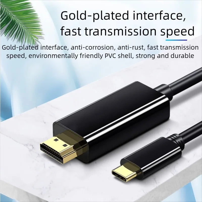 USB C To HDMI-compatible Adapter Cable Type C To HD 4k 60Hz USB C Cable Extend Screen Laptop Projector High Definition Adapter Oasis Select