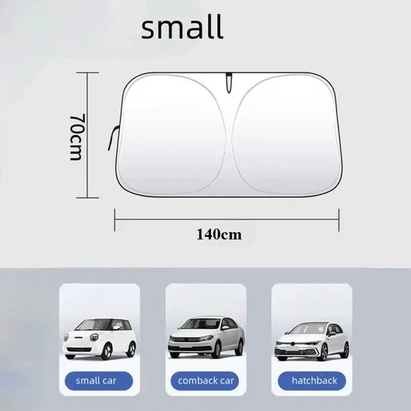 Folding Windscreen Visor Car Front Window Sunshade Cover Sun Shade Windshield New Summer Auto UV Protection Styling Accessories Oasis Select Small 70CM