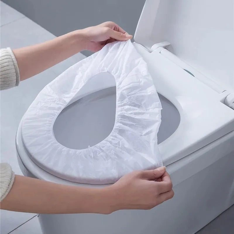 50/20/10pcs Portable Disposable Toilet Seat Cover Waterproof Non-woven Protective Cover Seat Cushion Travel Camp Hotel Bathroom Oasis Select