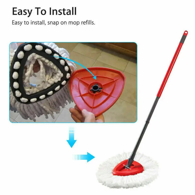 Easy Wring and Clean Floor Mop Turbo Microfibre 2in1 Replacement Refill Mop Head Accessory Home Cleaning Tools Oasis Select