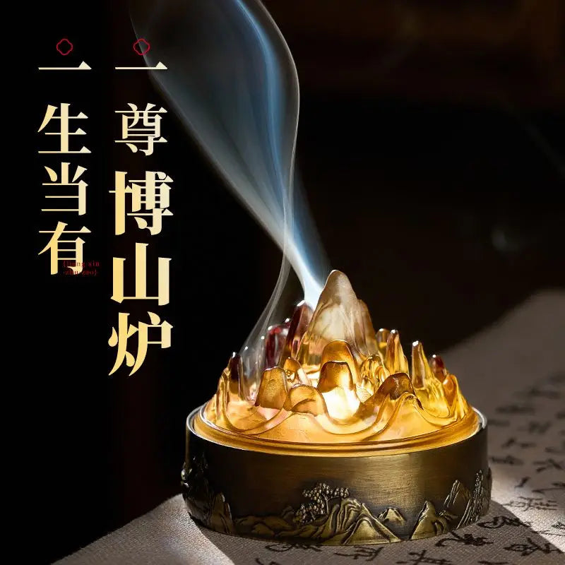Liushan Boshan incense seal oven household agarwood sandalwood indoor creative tea ceremony incense burner decoration Oasis Select