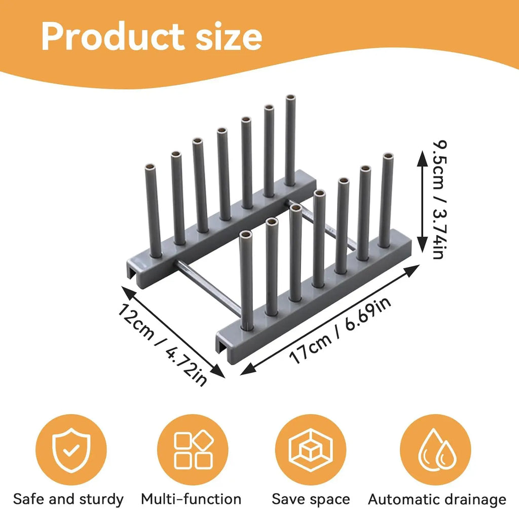 2 PCS Plate Rack Organizer for Cabinet – Plastic Stand for Plates, Bowls, Trays & Bakeware, Keeps Items Dry Oasis Select
