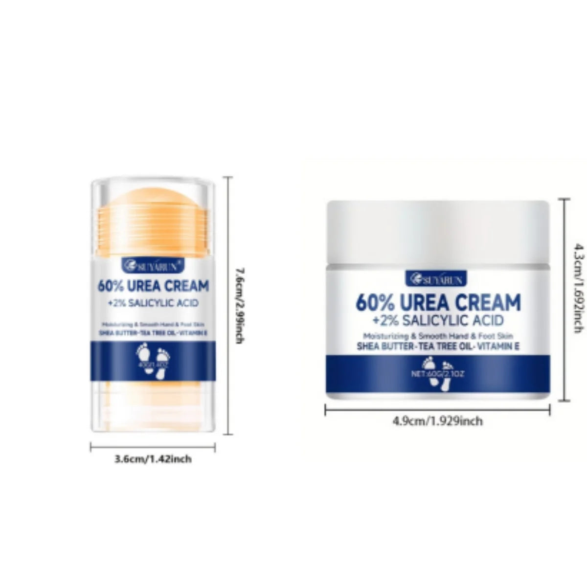 SUYARUN 60% Urea Foot Cream Stick & Face Cream Combo Set