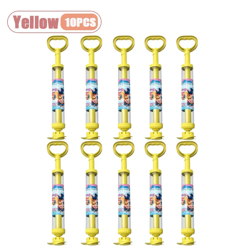Large Capacity Double Nozzle Water Spray Toy for Kids Water Fight Splash Blaster Pull String Outdoor Summer Beach Play Oasis Select Yellow-10PCS