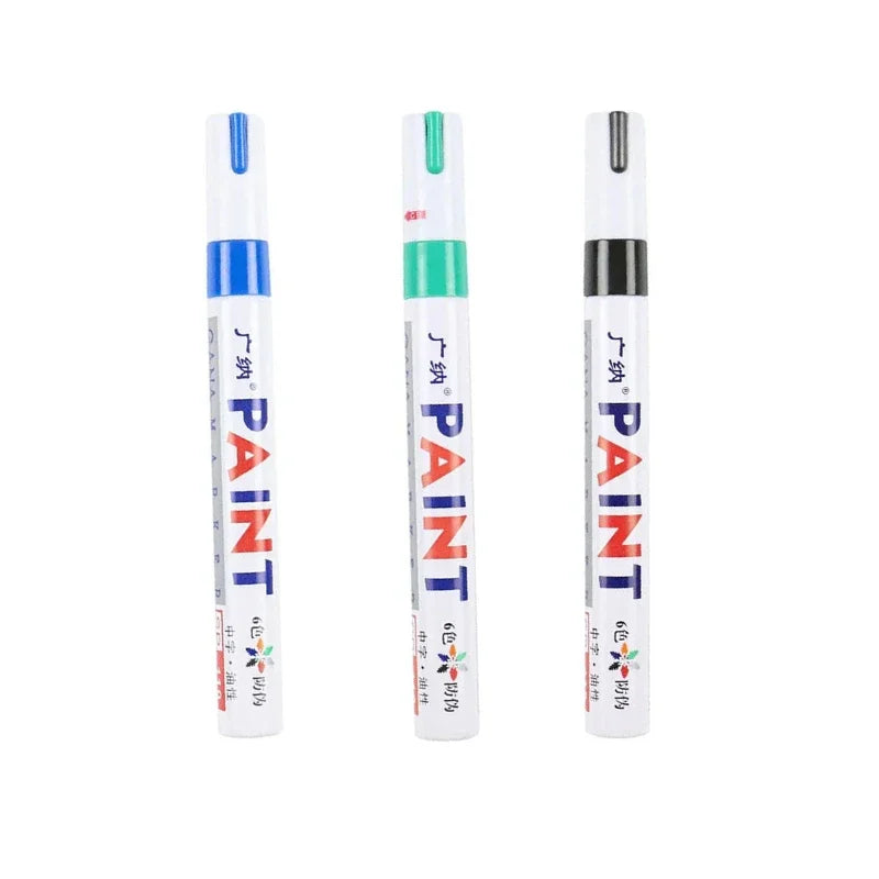 1/3PCS Car Paint Pen Waterproof Car Wheel Tire Oily Painting Mark Pen Auto Rubber Tyre Tread CD Metal Permanent Paint Marker Oasis Select 3pcs Mix 8