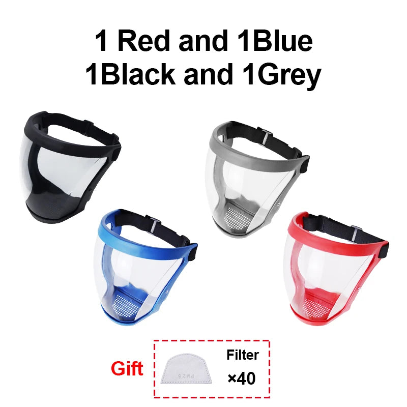 Work Protection Mask Transparent Facial Shield Transparent Facial Protector Face Protective Screen Kitchen Accessories Gadgets Oasis Select 4Mixed color1