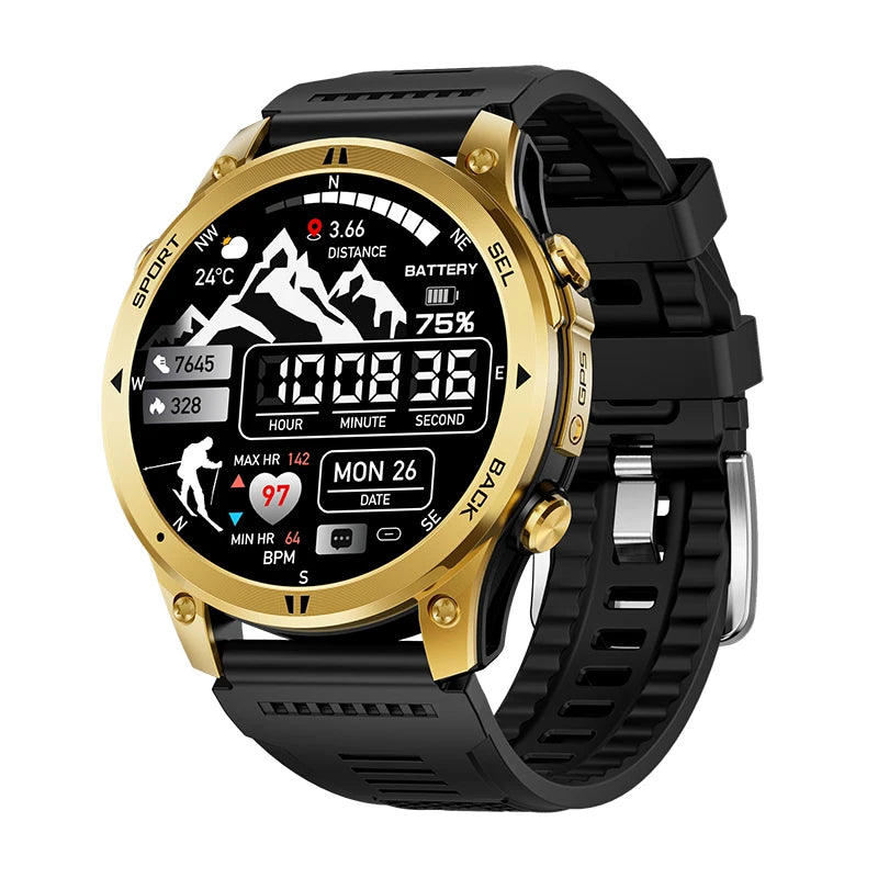 Outdoor GPS Path 1.46"100+ Multi-sport Mode BT Call Smart Watch IP68 Waterproof Sports Run Tracker Compass Smartwatch Men 530mAh Oasis Select GDBKS
