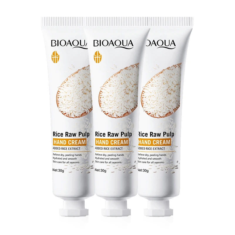 BIOAQUA White Rice Hand Cream – Moisturizing & Brightening Hand Cream Oasis Select 3pcs