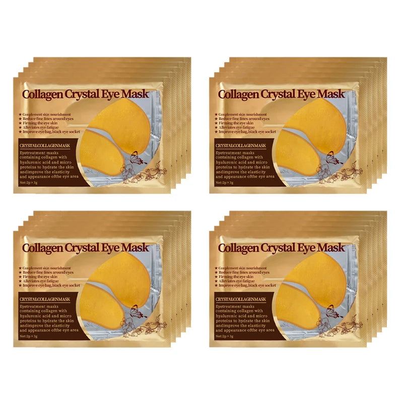 BIOAOUA Gold Collagen Eye Masks – 20 Pairs Anti-Dark Circle Eye Treatment Patches Oasis Select Gold 20Pairs
