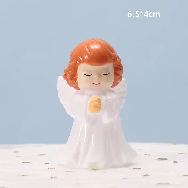 Mini Angel Cake Topper Romantic Garland Happy Birthday Children Ornaments Birthday Baby Shower Party Cake Wedding Decoration Oasis Select girl
