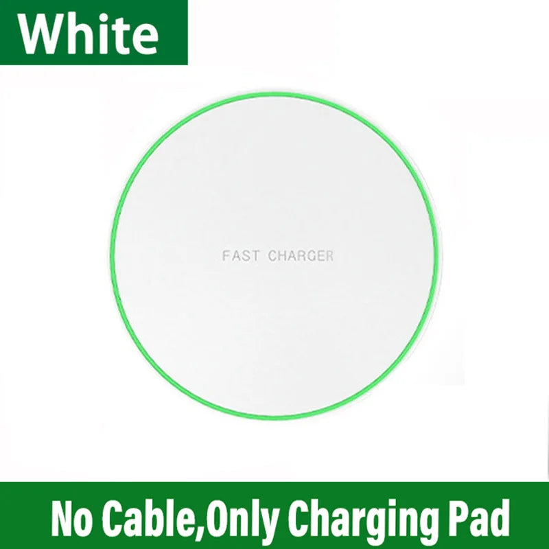 For iPhone 12 13 14 15 16 Pro XS Max 15W Fast Wireless Charging Station For Samsung Xiaomi Huawei Wireless Charger Pad Oasis Select White NO Cable