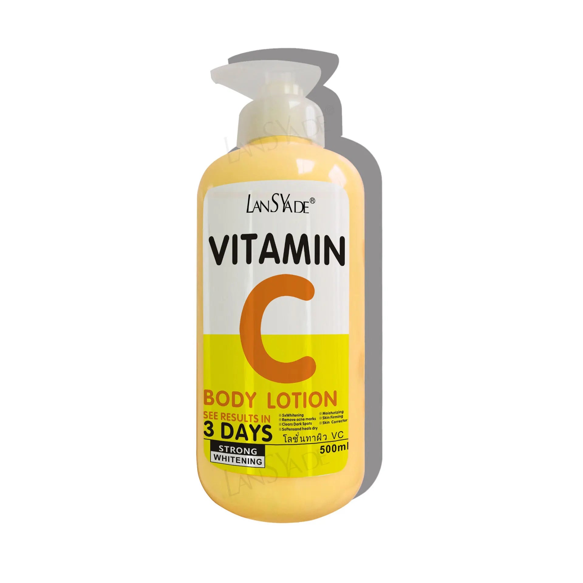 500ml Vitamin C Body Cream Whitening Hydroxy Acids VE Remove Acne Marks Deep Moisturizing Lightening Body Lotion Skin Care Oasis Select VC
