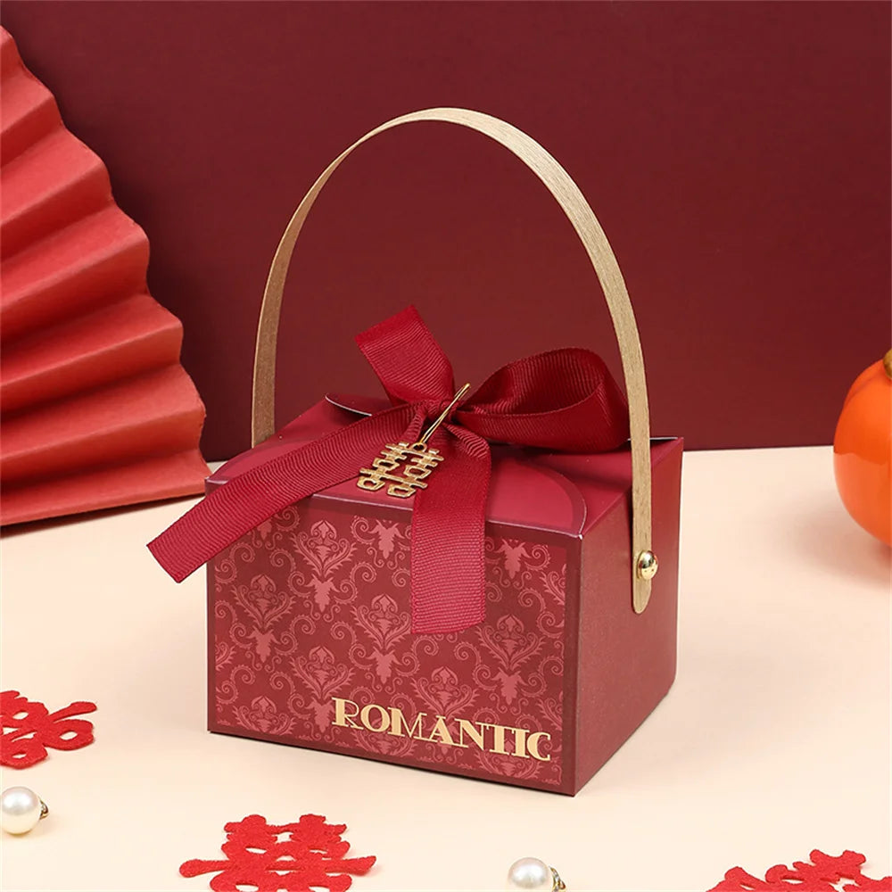 New Candy Box Champagne Gift Bags Birthday Baby Shower Favors Handheld Chocolate Gift Packing Box Decoration for Guests Oasis Select Red 3 Other