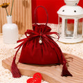 Velvet Candy Box Gift Bag Velvet Cloth Drawstring Tassel Bag Wedding Party Candy Pouches Wedding Party Fashion Drawstring Pocket Oasis Select Winered 3 Other