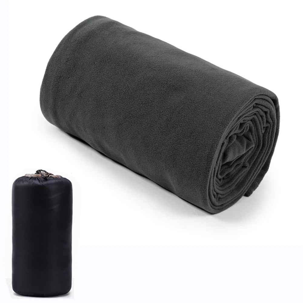 Soft Fleece Sleeping Bag Liner Camping Blanket Ultra-light Outdoor Travel Sheets Tent Bed Warm Sleeping Bag Oasis Select black