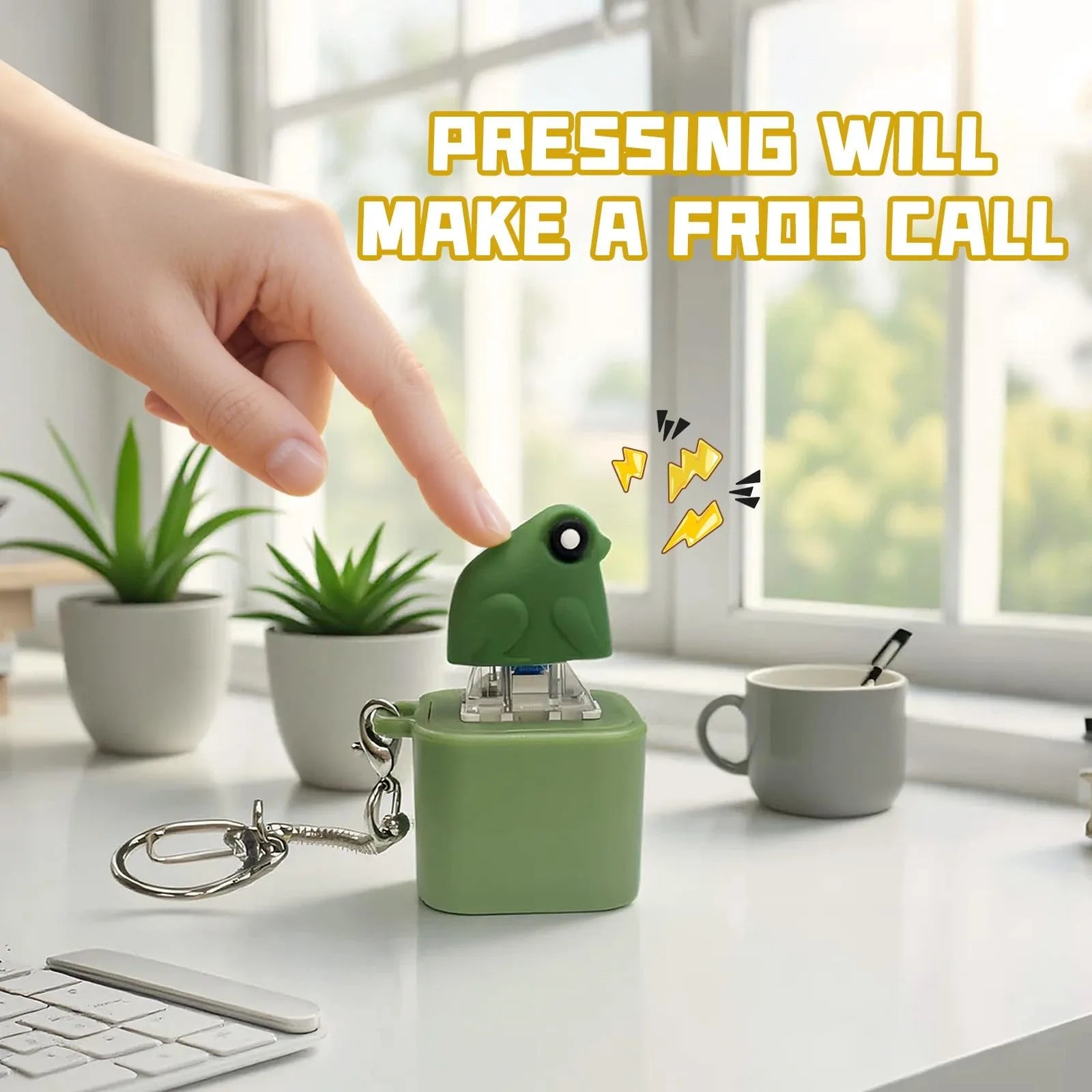 Croaking Frog Keychain LED Fidget Clicker – Stress Relief Gift Fidget Keychain Toy Oasis Select