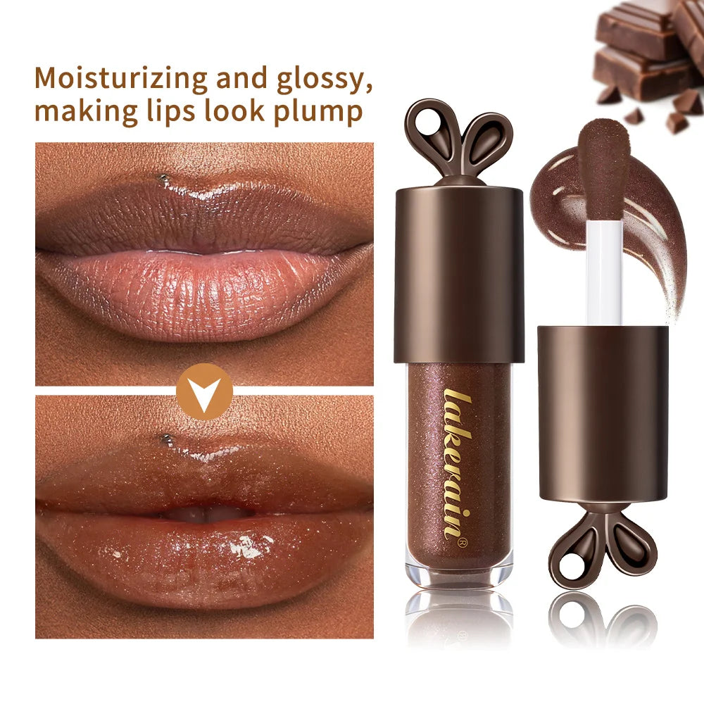 LIPPY BUNNY Chocolate Glow Lip Gloss with Bunny Keychain Lip Gloss Oasis Select
