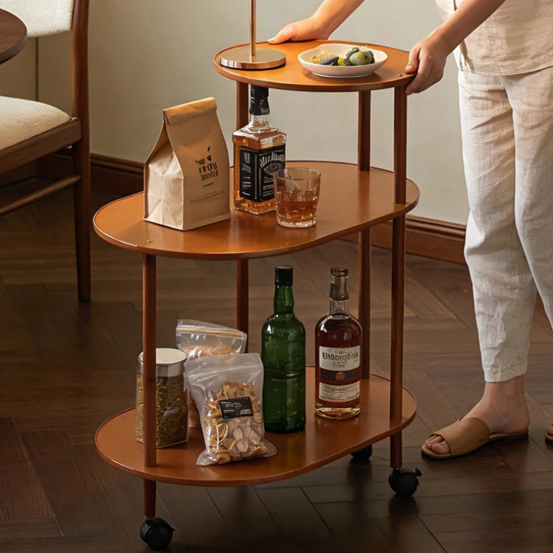 Movable coffee table small apartment modern simple side cabinet light luxury living room Italian minimalist new sofa side cart Oasis Select