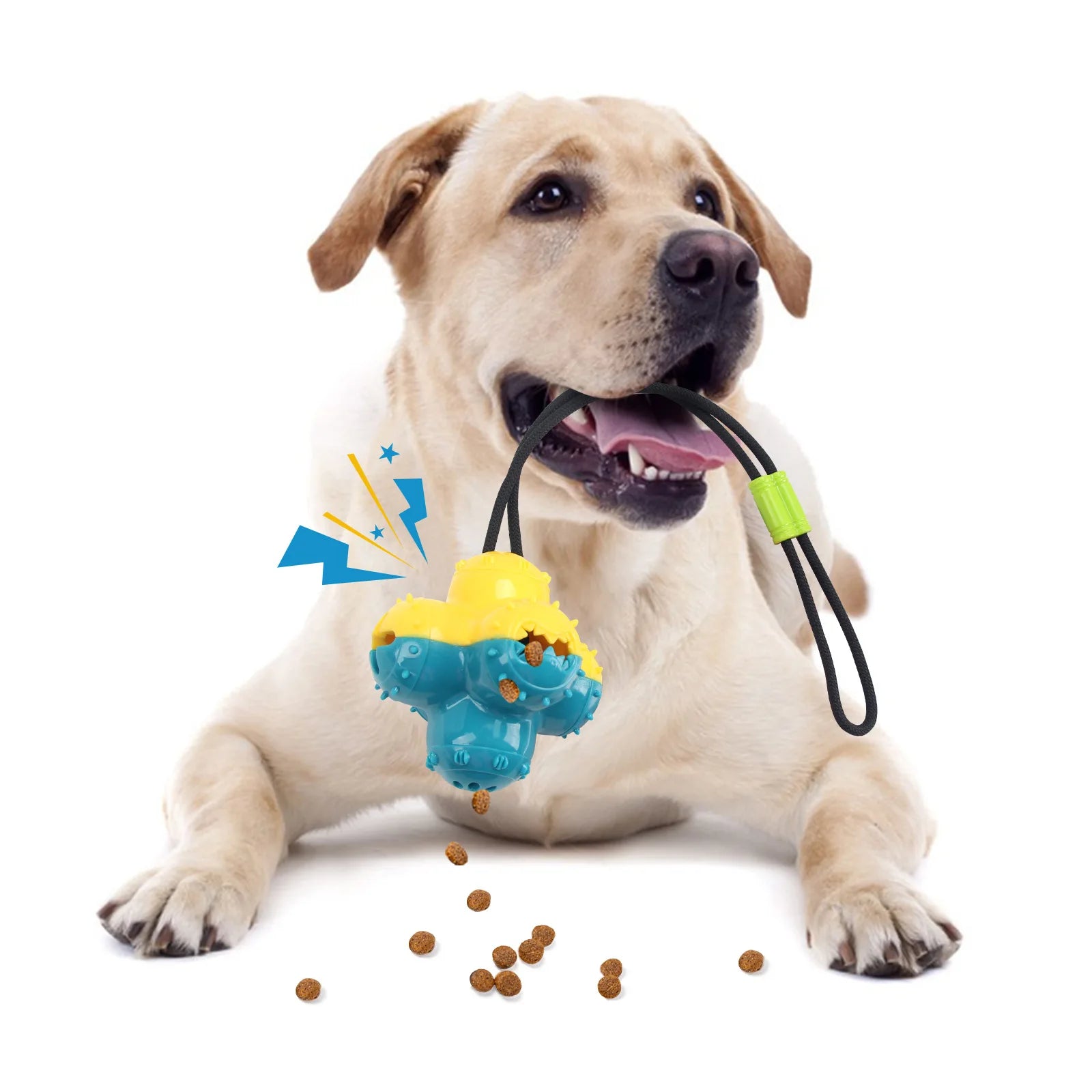 Pet Dogs Make Sounds, Play with Toy Balls, Leak Food Grind Teeth, Clean Teeth, Be Chewy and Have Fun Outdoors To Relieve Boredom Oasis Select 24003-2C with rope