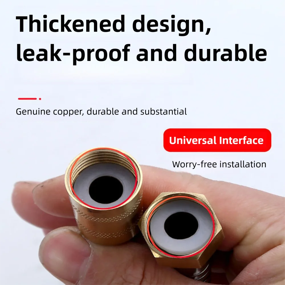 Universal Stainless Steel Shower Hose Reinforced Explosion-proof Extension Tube Leakproof 1.5/2m Replacement Hose Bathroom Oasis Select