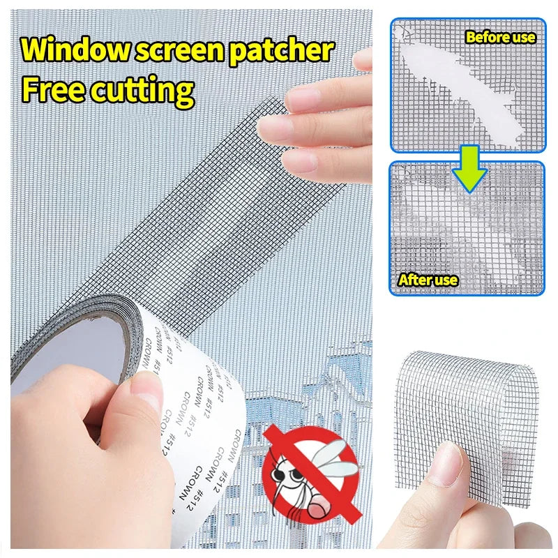 Fix Net Window Home Adhesive Anti Mosquito Fly Bug Insect Repair Screen Wall Patch Stickers Mesh Window Screen Window Net Mesh Oasis Select