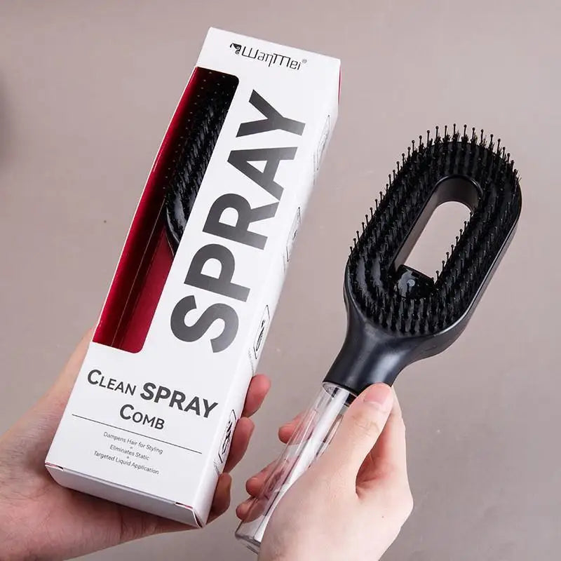 2-in-1 Spray Hair Brush – Detangling Mist Comb Styling Tool