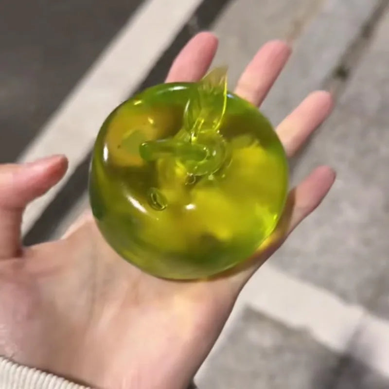 Soft Green Apple Squishy Toy Slow Rising Transparent Squeeze Decompression Anxiety Relief Fidget Toy Cute Fruit Stress Ball Oasis Select