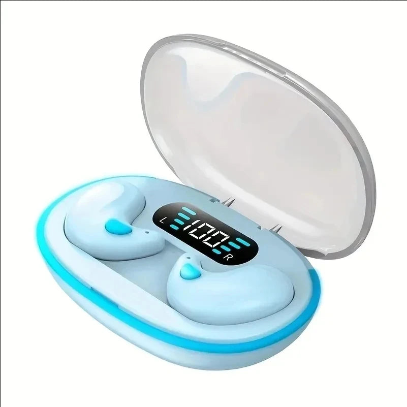 X55 Sleeping Earbuds Wireless Mini Headphones For Work TWS Bluetooth Earphone Stereo Hidden Headsets with Mic HD Call Sport Oasis Select Blue