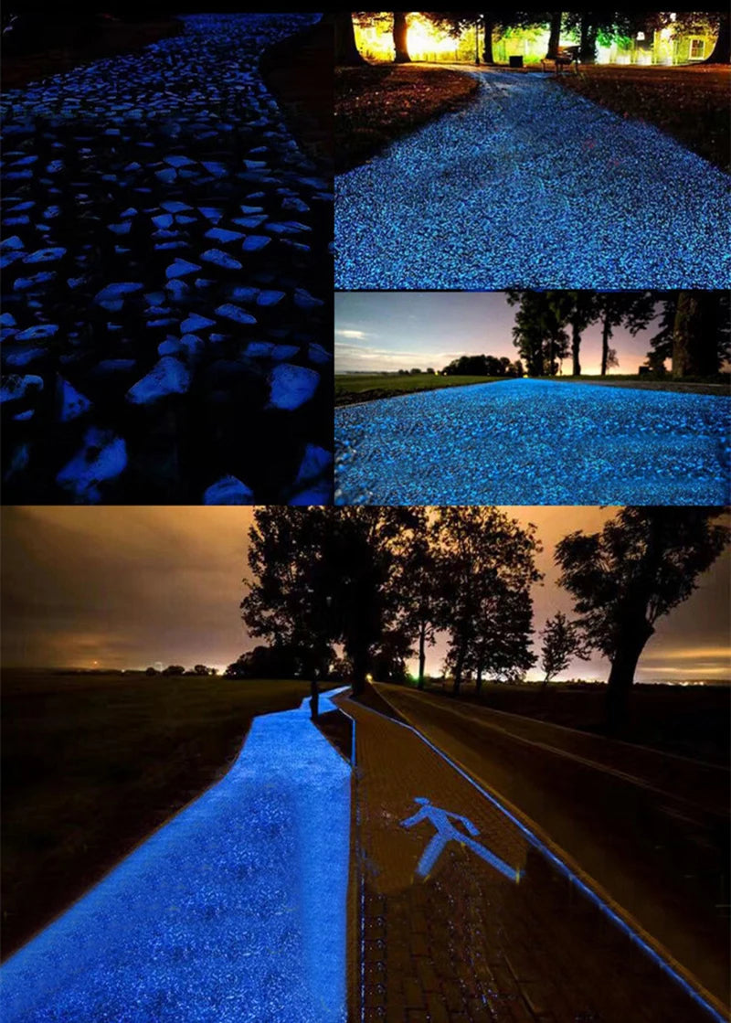 1000pcs 3-5mm Luminous Sand Glow In Dark Pebbles Stone Home Garden Yard Outdoor Path Lawn Decorations Fish Tank Aquarium Decor Oasis Select
