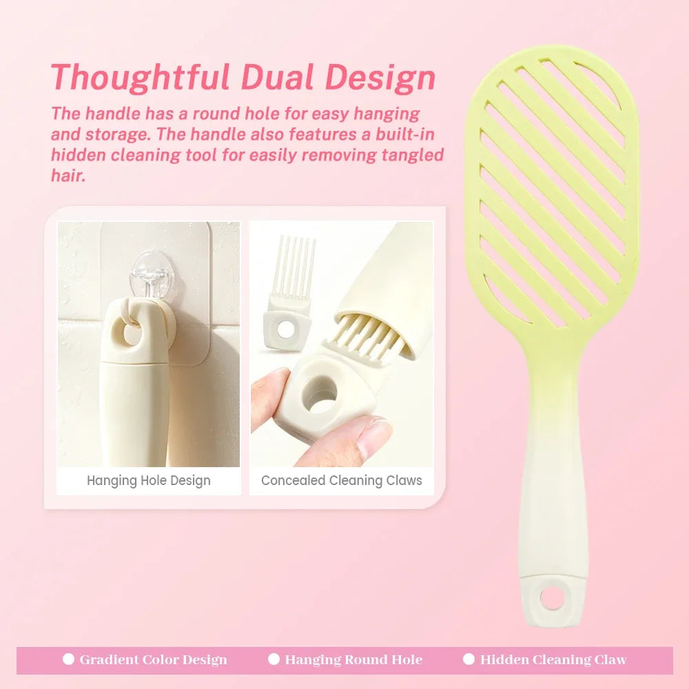 Hollow Out Detangling Hair Brush – Scalp Massage Comb Dry & Wet