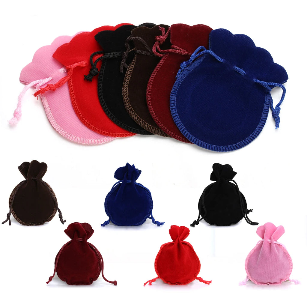 10pcs Gourd Velvet Gifts Bags Colorful Drawstring Jewelry Bags Storage Pouches For Wedding Christmas Party Gifts Packaging Bags Oasis Select