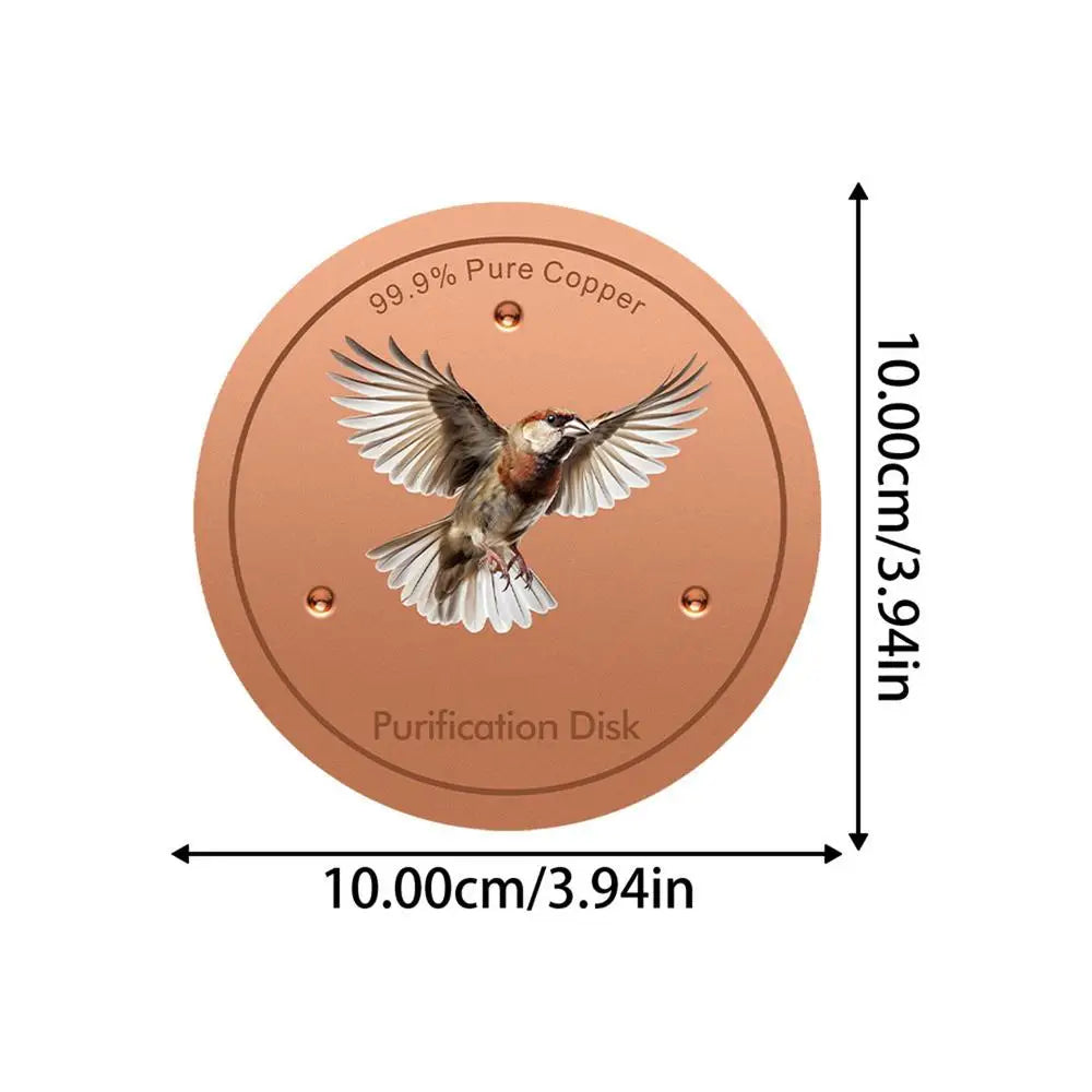 Metal Birds Bath Tray Copper Bird Bath Disk Outdoor Feeder Cleaning Accessories Triple-Point Support Purifier Disc Water Bowl Oasis Select 05