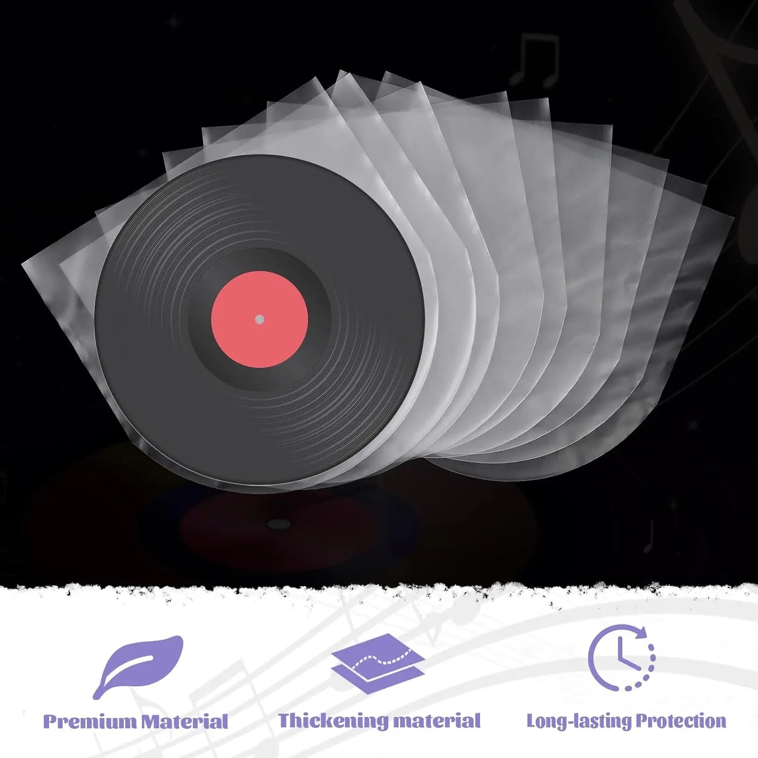 15/30/60 PCS Record Outer Sleeves – 12" Crystal Clear Protective Covers for LP Albums, Dust & Scratch Resistant Oasis Select