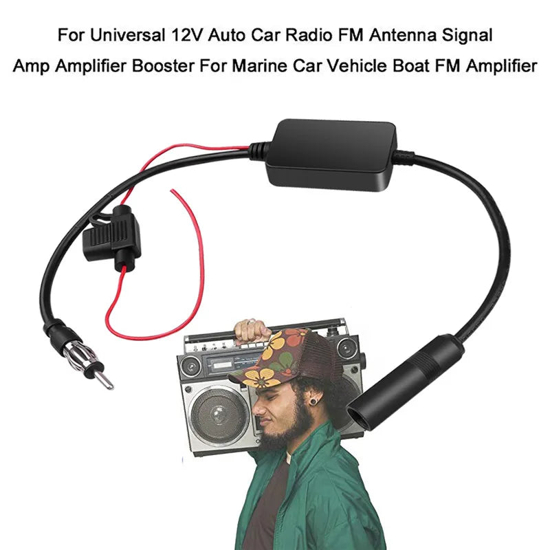 3-in-1 Car Radio Antenna Signal Booster FM AM DAB Antenna Amplifier for Cars New Oasis Select