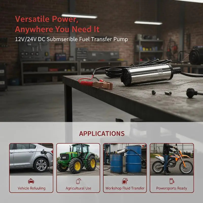 Small Electric Fuel Transfer Pump 12V 24V DC Pumping Dispenser Lightweight Portable Clamp Models Self-priming Type Oasis Select