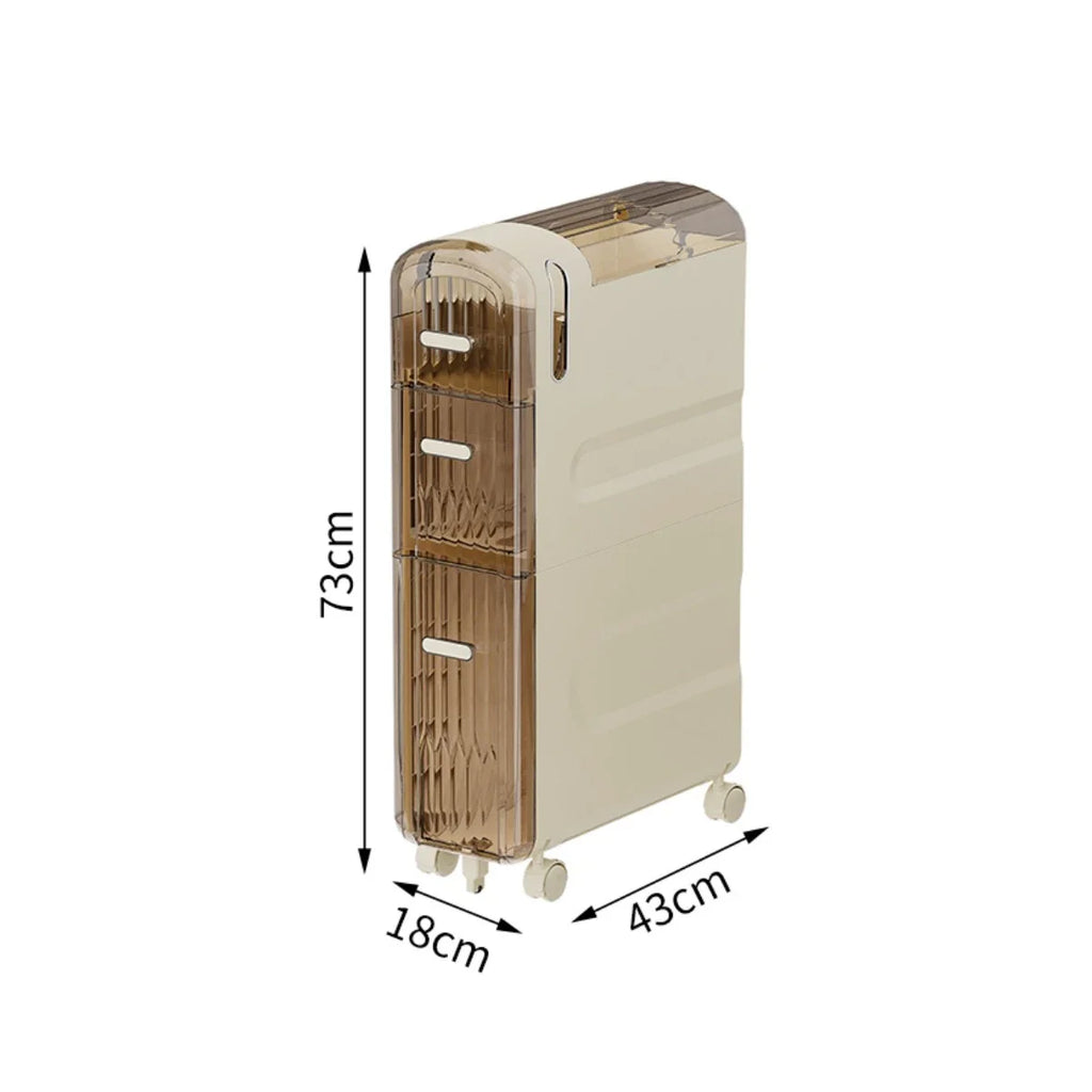 Multifunctional crevice storage cabinet, drawer type plastic locker Oasis Select 3 layersB