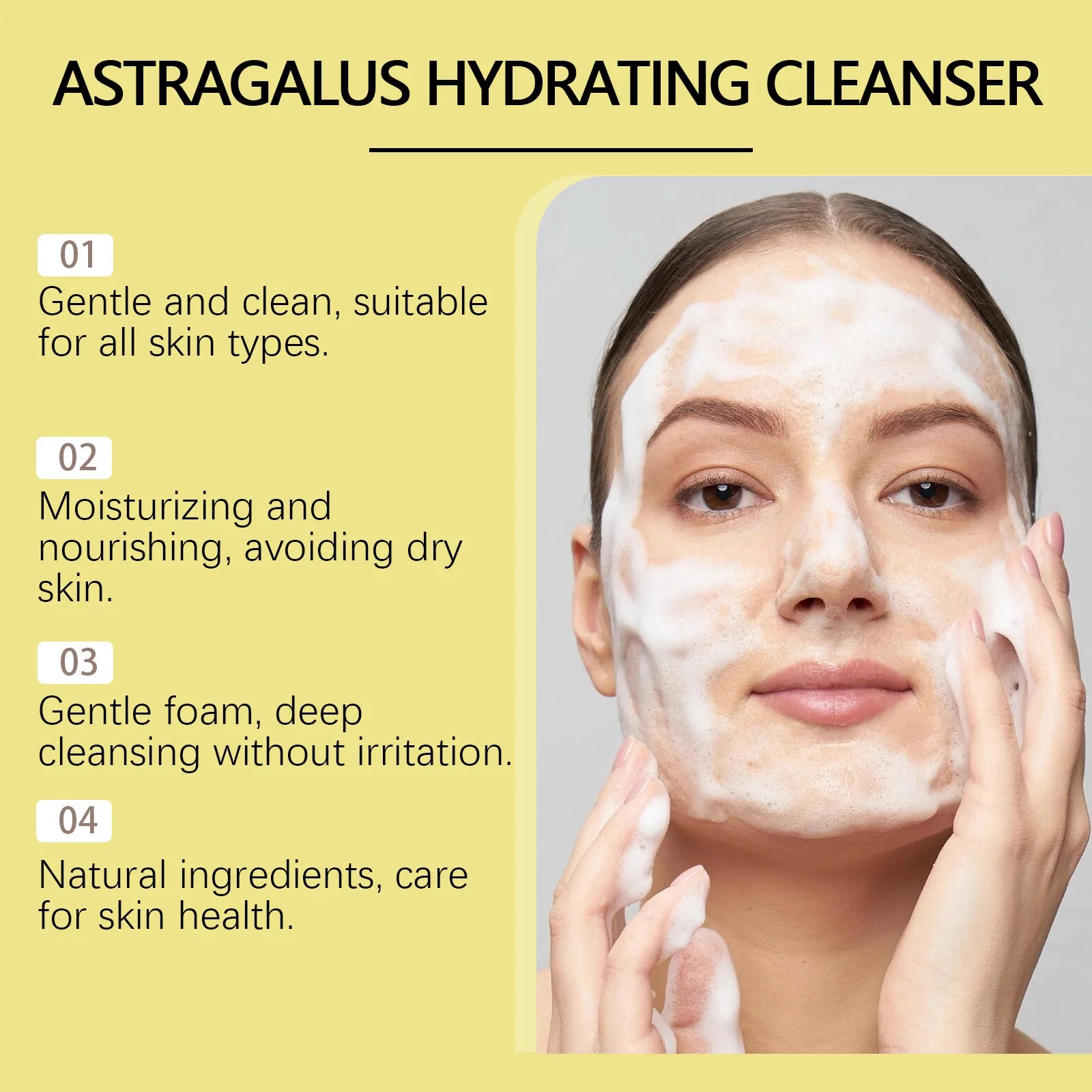 Astragalus Root Hydrating Facial Cleanser – Deep Cleanse 100g Facial Cleanser Oasis Select