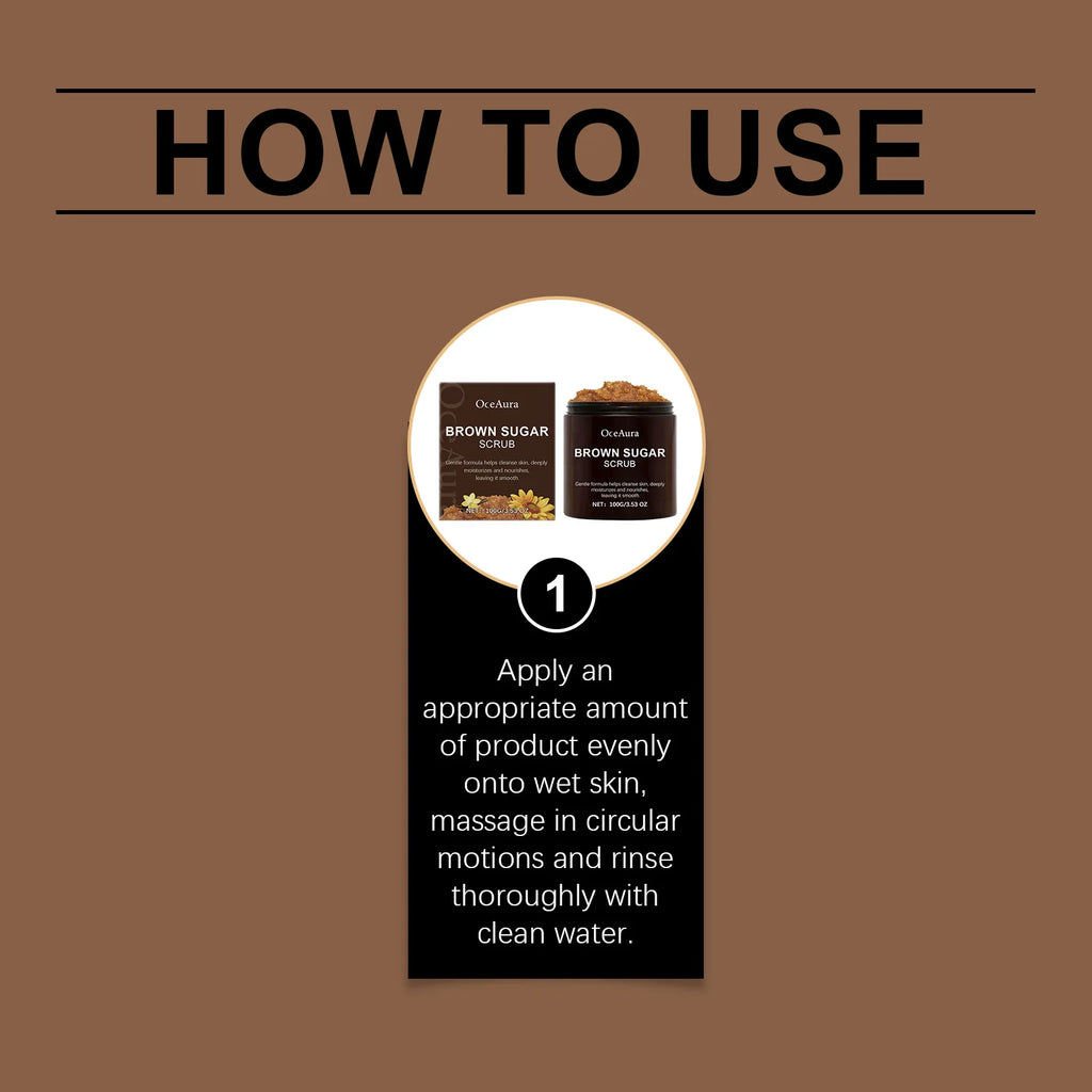OCEAURA Brown Sugar Body Scrub Clean Skin Exfoliate Nourish Epidermis Improve Roughness Brightening Shrink Pores Body Care Scrub Oasis Select
