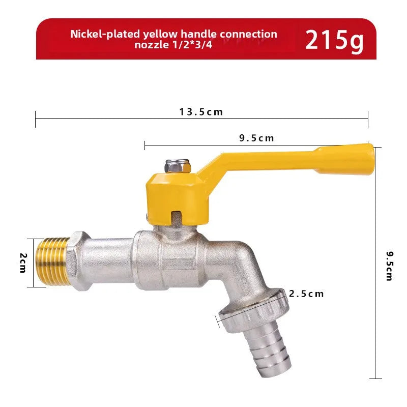 Brass Water Faucet Garden Tools 1/2" inside & outside Easy Turn On/Off Lever Handle Watering Supply Ball Valve Oasis Select C