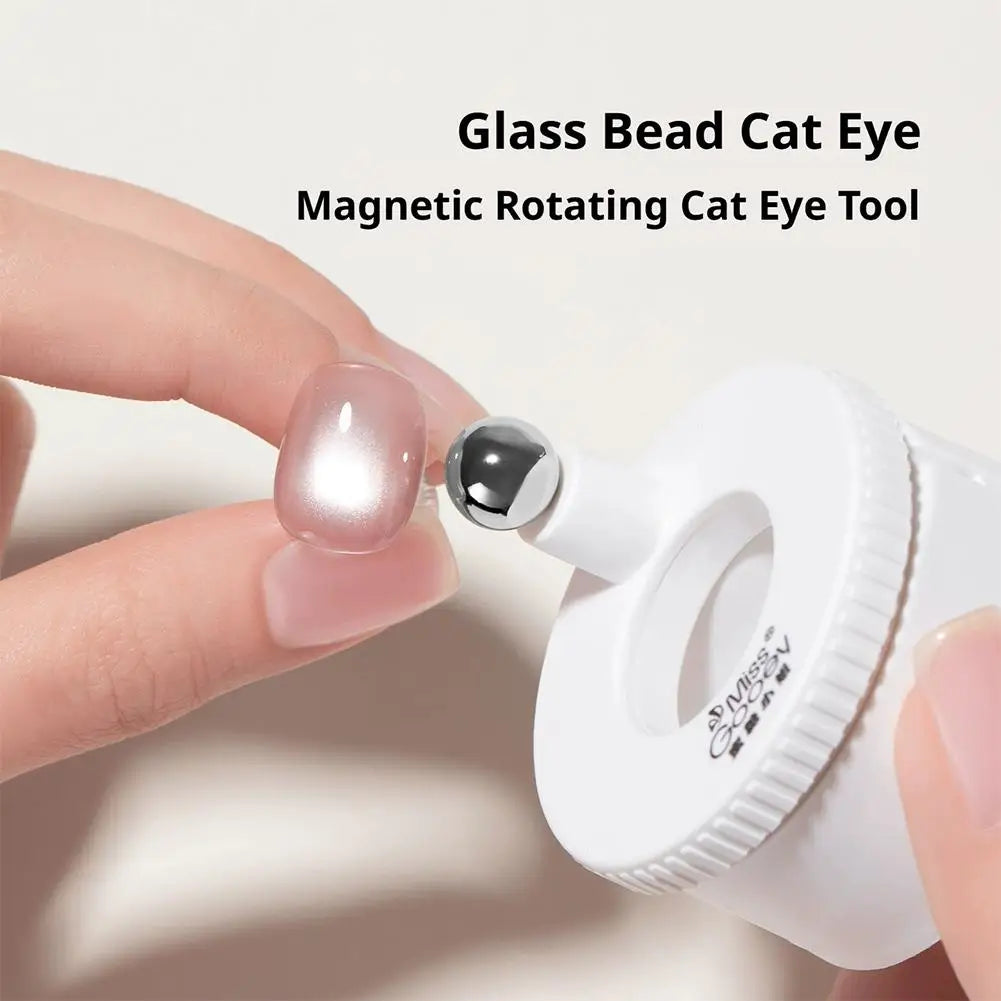 Rotating Cat Eye Magnet for Nails, Automatic Glass Bead Nail Magnet Spinner, Magnetic Gel Polish Guide Tool Nail Art Salon & DIY Oasis Select