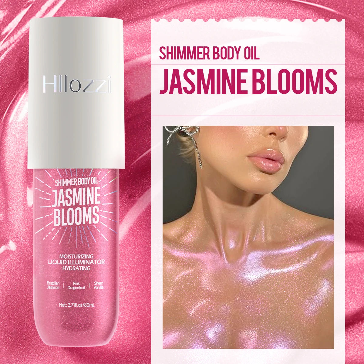 This shimmering body highlighter has a beautiful, subtle shimmer and is perfect for parties and gatherings. Oasis Select JASMINE BLOMMS 80g