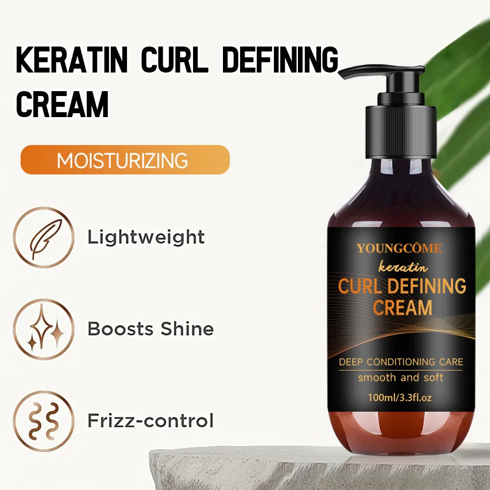 YOUNGCOME Keratin Curl Defining Cream – Deep Moisture & Shine