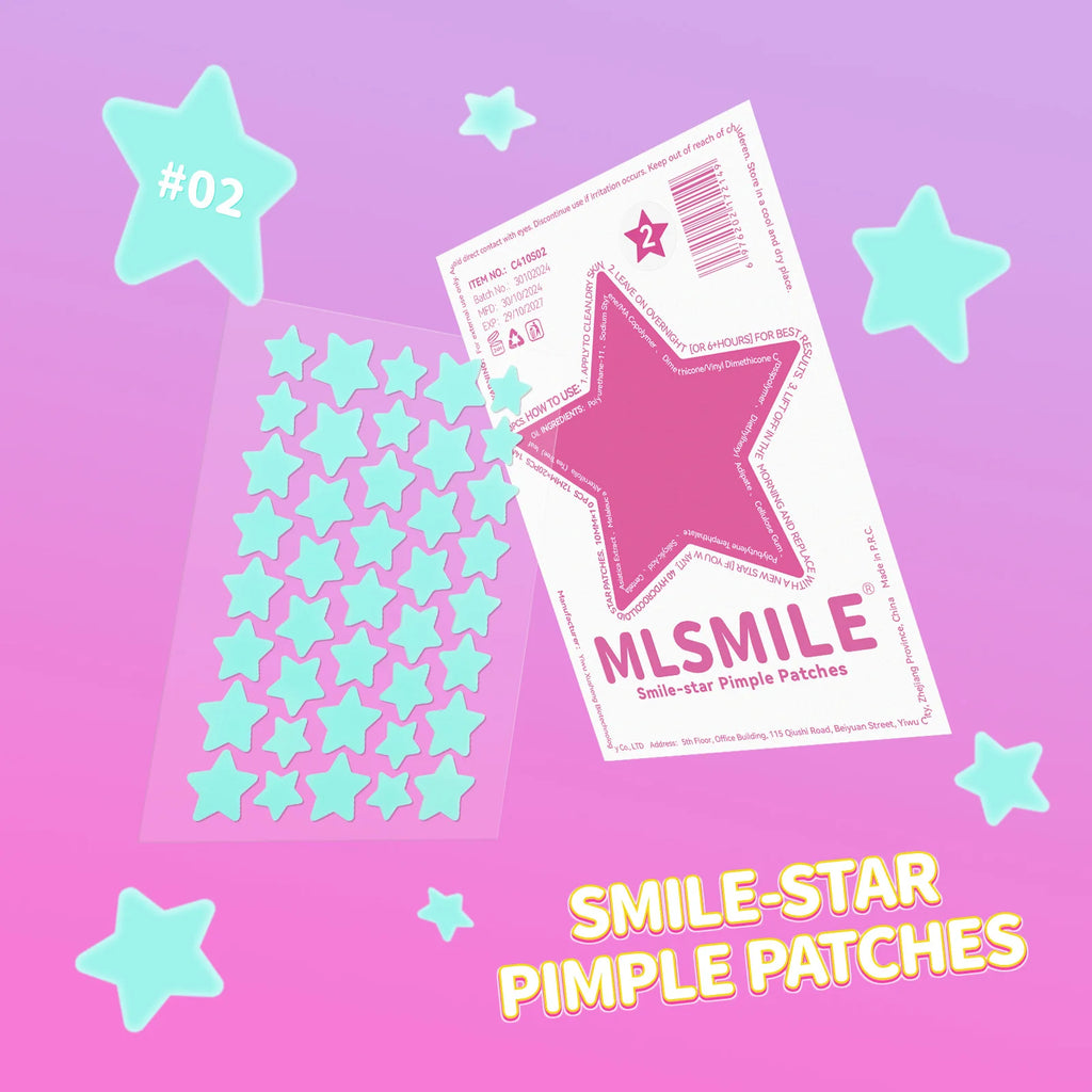 MLSMILE 40pc Star Hydrocolloid Blemish Patches – All Skin Tones Blemish Patches Oasis Select 02