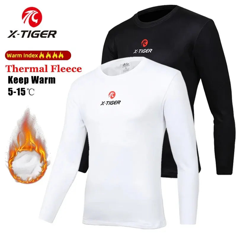X-TIGER Men's Winter Fleece Cycling Base Layer Long Sleeve