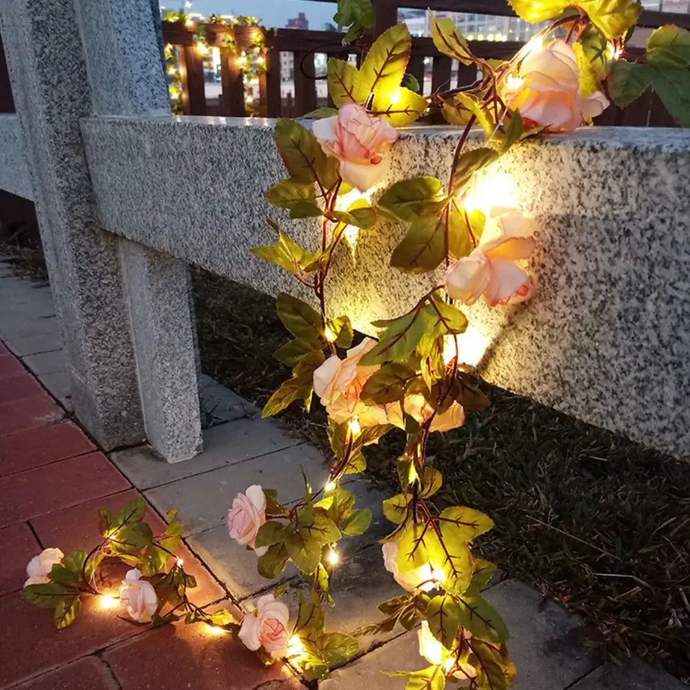 LED LED Rose Lights Floral Garland Simulation Floral Vine Simulation Floral Garland Lamp Hanging Light Waterproof Oasis Select