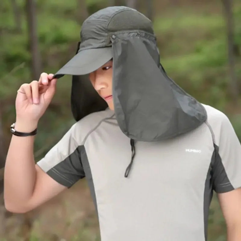 Summer Men's Quick Drying Breathable Fishing Hat Outdoor Hiking Fishing Hat UV Resistant Waterproof and Sunshade Oasis Select