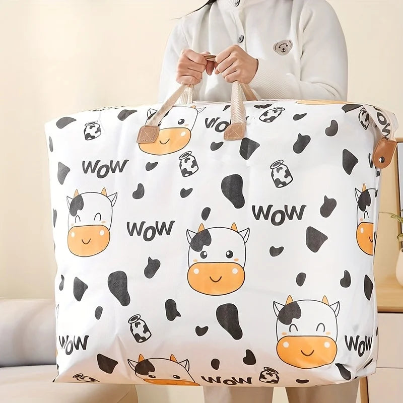 1PC large capacity clothing storage bag Blanket quilt storage bag Foldable clothing organizer bag Portable bag replacement Oasis Select white